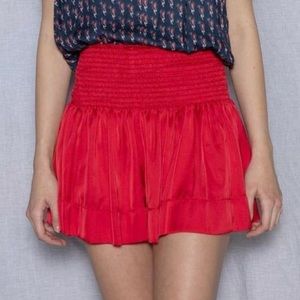 ERICA SKIRT RED POLYSATIN